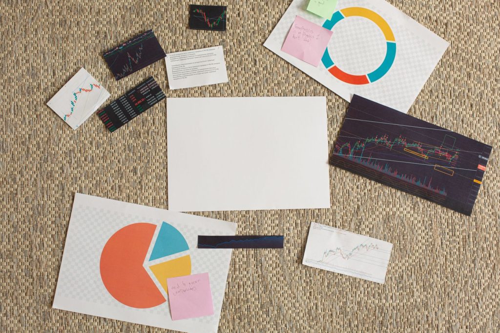 Property figures and notes on a desk